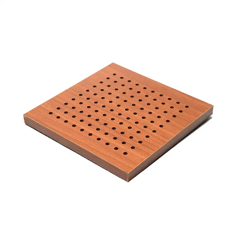 Diseño de modelo 3D Leeyin Acoustics Madera de absorción de sonido altamente efectiva MDF Panel acústico de madera perforado industrial