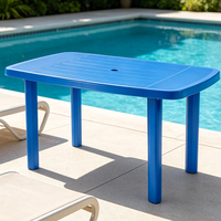 Table, chaise et banc d'extérieur en polypropylène résistant aux UV, durable, écologique, imperméable, style minimaliste pour stand alimentaire