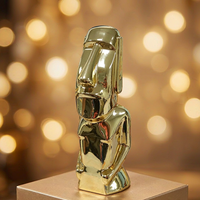 Trophée Moai personnalisé et durable en alliage d'étain gravé pour les réunions annuelles d'entreprise, les cérémonies de récompenses sur le thème du sport et des lettres