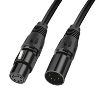 Kabel Audio Gitar XLR 5Pin Male to Female dengan Pelindung TPE Jacket Braid Shielding dan Pengisian Cepat 3A