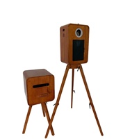 Kiosque photo classique en bois, compatible iPad et appareil photo, indispensable pour les mariages et les fêtes