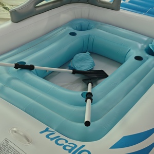 Île flottante gonflable pour 5 à 10 personnes, <span class=keywords><strong>radeau</strong></span> flottant en PVC robuste pour lac, piscine, <span class=keywords><strong>plage</strong></span>, fête - Product Image 3