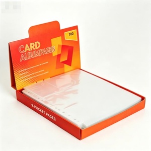 Pages de classeur transparentes à 9 pochettes, protège-cartes à 3 anneaux pour cartes de jeu TCG et cartes de sport à collectionner - Product Image 1