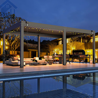 Pergola de luxe en aluminium Sweet Home avec lames motorisées réglables, résistante aux intempéries, bioclimatique, pour hôtel, resort, patio