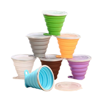 Gobelet pliable en silicone de qualité alimentaire 100% rétractable, design tendance, portable, pour l'extérieur, voyage, café, thé, sans BPA