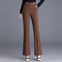Pantalon évasé taille haute extensible pour femme, nouvelle collection été, coupe ajustée, polyvalent, style décontracté