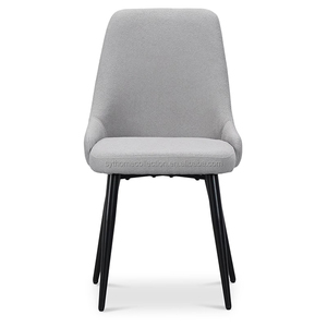 <span class=keywords><strong>Chaise</strong></span> de salle à manger nordique en <span class=keywords><strong>tissu</strong></span>, dossier incurvé rembourré, pieds en métal durables, hauteur réglable, portable, pour restaurant, appartement, salle de sport - Product Image 2