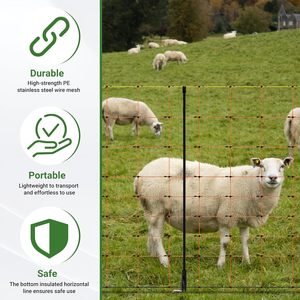 Rete Elettrica Verde <span class=keywords><strong>per</strong></span> Pollame, Recinzione Elettrica Portatile <span class=keywords><strong>per</strong></span> Polli e Animali con Filo in Polietilene Resistente - Product Image 5