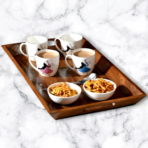 Bandeja de servicio de madera de acacia de alta calidad para el hogar elegante Hotel restaurante Durable artesanía de alta calidad - Product Image 1