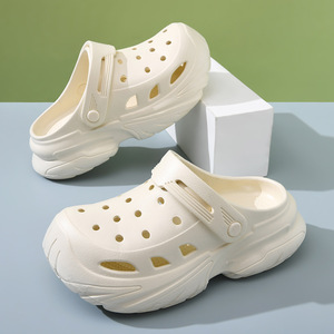 Women's Platform <b>Clogs</b> EVA Breathable Non-Slip Outdoor Beach Sandals With Closed Toes Size 35-40 Off White - Product Image 1