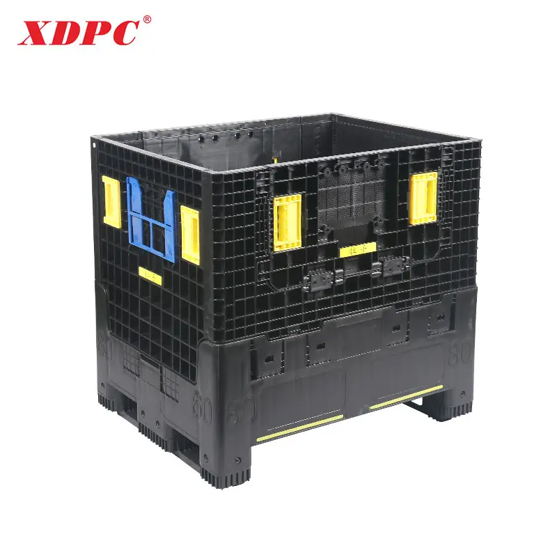 XDPC 800x600x760mm depo kullanımı nakliye palet kutu sandık katlanabilir plastik kasalar