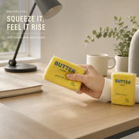 Jouet sensoriel souple en forme de barre de beurre, jouet anti-stress à rebond lent, jouet de décompression en forme d'aliment factice