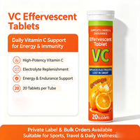 Comprimés effervescents de vitamine C en marque blanche, vente en gros OEM, boisson énergétique d'hydratation sportive, 20 comprimés, certifiés GMP