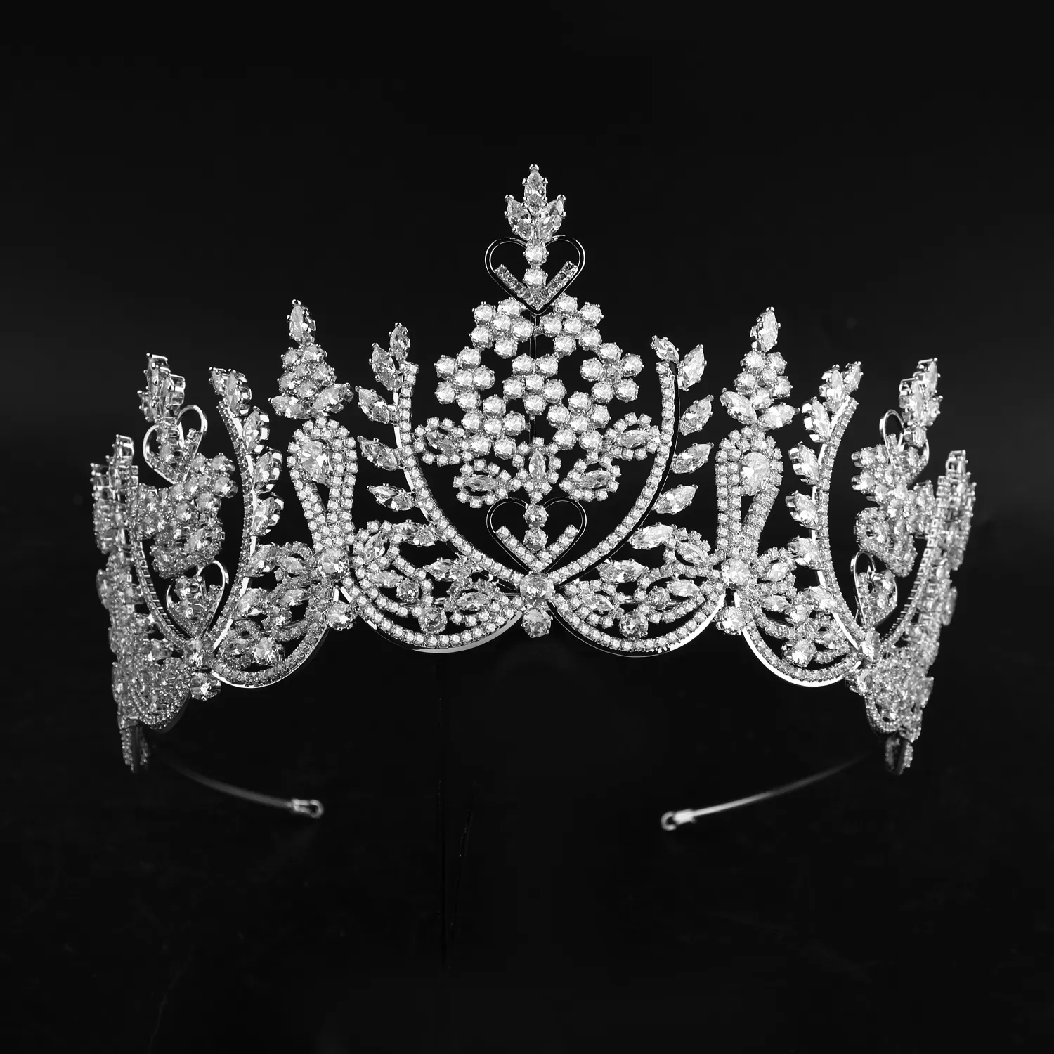 High-End Luxus Zirkon Zirkon Hochzeits kronen Gold CZ Tiara Exquisite Braut Haar Accessoires Coronal Bridal Tiara