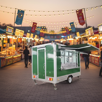 Food Truck à hamburgers à deux niveaux, remorque alimentaire extérieure, food truck avec cuisine complète et toilettes