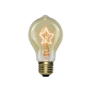 A19爱迪生灯泡110v/220V <span class=keywords><strong>E27</strong></span>/E26/B22透明琥珀色玻璃盖复古钨丝白炽灯泡40w怀旧装饰 - Product Image 2