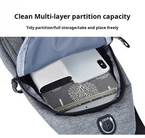 Custom Logo Men's Chest Bag Oxford Fabric <b>Large</b> Capacity Shoulder Bag - Product Image 4