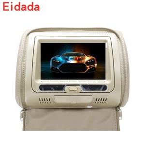 Vente d'usine Eidada 1 paire pour oreiller HD 7 pouces voiture LCD appui-tête lecteur AV D-VD avec oreiller à fermeture éclair