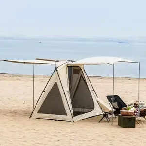 定制标志2人户外帐篷高品质飞行帐篷，带前后院新设计野营帐篷