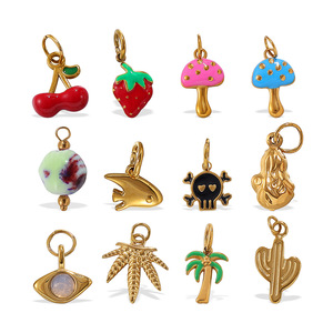 Accessoires de bijoux DIY, formes variées, acier inoxydable plaqué or 18 carats, pendentifs pour la création de colliers - Product Image 5