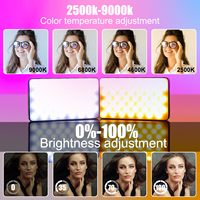 Luz de Video RGB Recargable Tipo-C de Bolsillo para Cámara V10 PRO, Temperatura de Color Ajustable de 2500-9000K