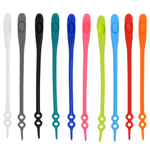 Cordones de silicona elásticos para niños y adultos, agujetas de doble agujero de cabeza redonda de alta calidad, sin cordones - Product Image 2