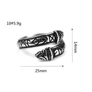 <b>Titanium</b> Steel <b>Ring</b> Geometric Nordic Viking Design Open Face Unisex Fashion Jewelry Gift - Product Image 5