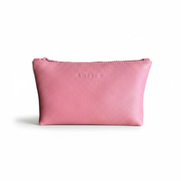 Sac de transport de Mahjong en cuir grainé de marque, design boutique, beige camel et rose blush, pour collection de Mahjong américain
