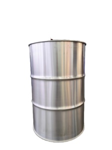 Réservoir en acier inoxydable 200L (55 gallons) de qualité chimique, poli miroir, SS304/316, entièrement équipé avec couvercle et valve, conforme aux normes UE et ISO, réutilisable - Product Image 1