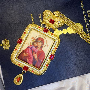 Collar de Cruz colgante de cuello cristiano católico, decoración de 120cm de largo, Metal chapada en religión tradicional, 120cm de largo - Product Image 4