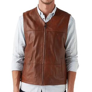 Breathable Fabric Comfortable <b>Men</b> Leather <b>Vest</b> Winter Outer Wear Eco-Friendly Windproof Casual Lightweight Reasonable Price - Product Image 4