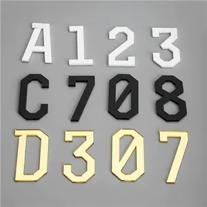 Acrylic Alphabet Letter Signs 0-9 Golden Decorative Logo