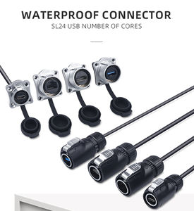M24産業用<span class=keywords><strong>USB</strong></span> 3.0データケーブルコネクタ防水パネルマウント<span class=keywords><strong>USB</strong></span>コネクタデータ転送充電航空宇宙パワー - Product Image 3