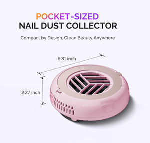 Colector de Polvo para Uñas, Ventilador de Bolsillo Rosa, Ligero, 6000 RPM, Ultra Pequeño, 3 Modos de Succión, 30 Filtros de Papel - Product Image 6