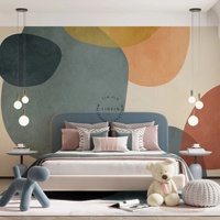 Papier peint mural auto-adhésif écologique imperméable à l'eau avec des formes géométriques abstraites pour le salon