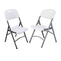Heavy Duty 650 lbs Capacité de poids Empilable Pliable Portable Réunion Location HDPE Blanc En Plastique Chaises Pliantes Pour Événements