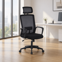 Chaise de bureau ergonomique en maille avec accoudoirs fixes Kabel Black