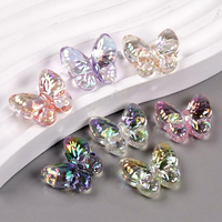 Perles papillon électroplaquées pour la création de bracelets de téléphone, colliers, ornements de stylos et accessoires DIY
