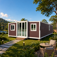 Villa conteneur pliable et extensible de 20 pieds, 4 chambres, maisons modulaires ignifuges