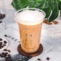 Gobelets transparents jetables en plastique PET avec couvercles boisson froide à emporter café glacé latte jus smoothie verre 12oz 16 onces