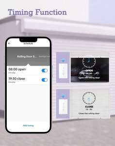 Interrupteur intelligent Wi-Fi encastré pour <span class=keywords><strong>porte</strong></span> roulante, compatible Alexa et application Smart Life, 110V-240V - Product Image 3