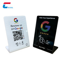 13.56Mhz personnalisé Nfc Google Review Stand Ntag213 Qr Code Scanning Noir Blanc Menu Présentoir