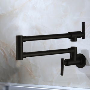 Nuevos productos lanzados, llenado de ollas estirable plegable, brazo oscilante DE DOBLE JUNTA, montaje en pared, grifo de cocina negro, filtro de agua - Product Image 2