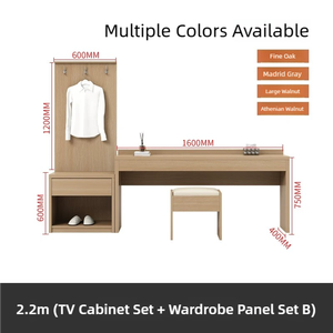 Mueble de TV Moderno de Madera para Hotel con Panel Colgante para Almacenamiento en Dormitorios de Apartamentos y Hostales - Product Image 3