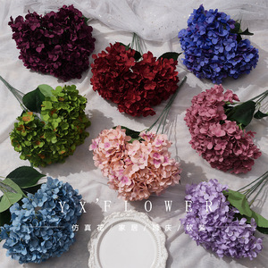 Yixuan 5-Head French Hydrangea <b>Artificial</b> <b>Flowers</b> Silk Realistic Wedding Decorative <b>Flowers</b> - Product Image 1