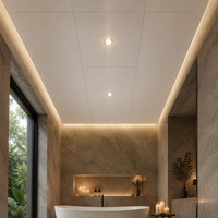 Plaques de plafond carrées en aluminium 300x600mm, classe A, ignifuges et résistantes à l'humidité, pour cuisines, salles de bain et bureaux à domicile