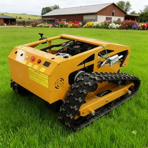 جزازة عشب ذكية تعمل بالبنزين والكهرباء مع تحكم عن بعد، عرض قطع 550 مم، ذاتية الدفع بنظام مجنزر، روبوت لجز الحدائق - Product Image 6