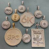 Chaînes pour hommes VEROMCA Hip Hop personnalisées, avec lettres circulaires rotatives, combinaison de lettres, en laiton et zircon, plaqué or 18 carats, pour anniversaire