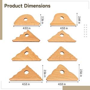 Bview Art, 8 Uds., Triángulo de madera de haya, costillas de cerámica, herramientas de recorte de cerámica, herramientas moldeadoras de pies, costillas de textura de arcilla para arcilla, - Product Image 2