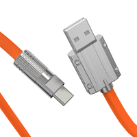 Ventas al por mayor cable de carga súper rápida de aleación de zinc de metal Cable USB para la serie iPhone y teléfono Android